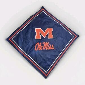 Vtg Ole Miss Rebels Bandana Handkerchief Scarf Headwrap Jersey Knit 23"